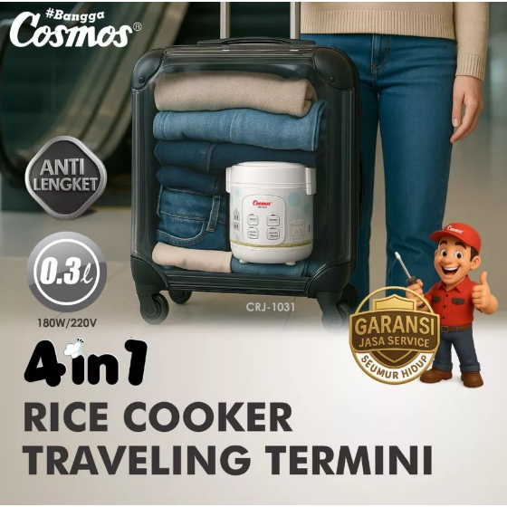 Cosmos CRJ-1031 Rice Cooker Mini 4in1 Putih