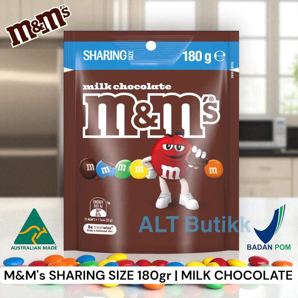 M&M'S SHARING SIZE 180 GR | MILK CHOCOLATE CANDIES | COKLAT MNM M&M AUSTRALIA