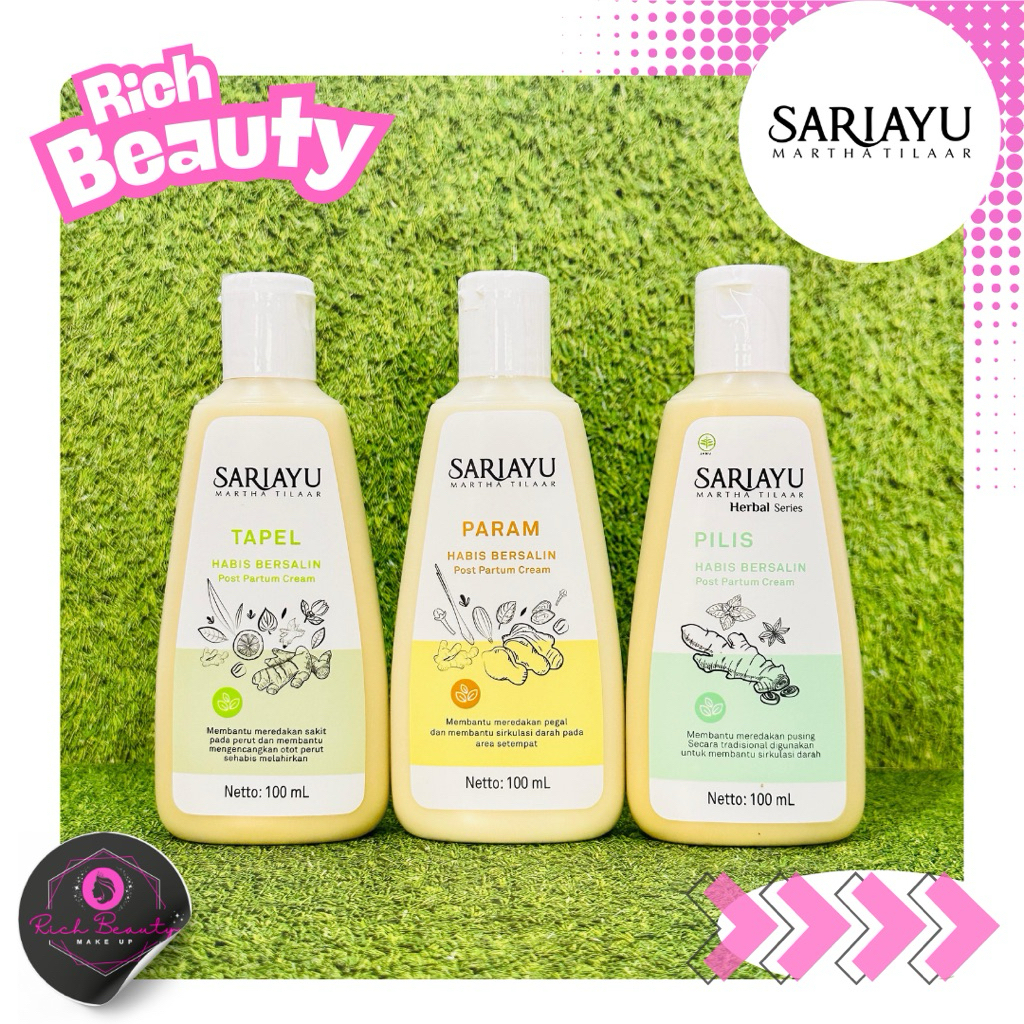 SARIAYU PAKET BERSALIN ISI 3 PCS (TAPEL,PARAM,PILIS) KEMASAN BARU 100ML