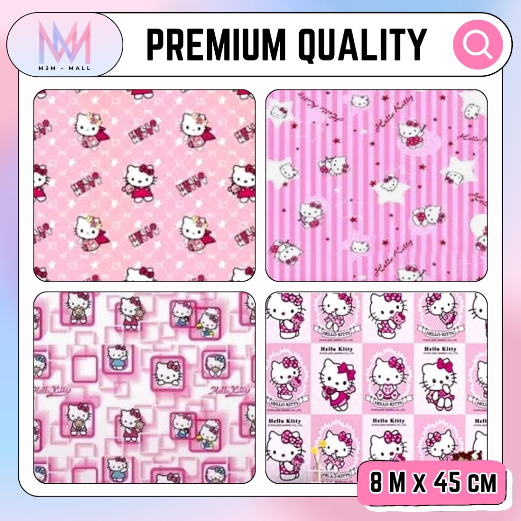 Wallpaper Dinding Motif Hellokitty Wallpaper Dinding Karakter Anak Wallpaper Dinding Kamar Anak Pink