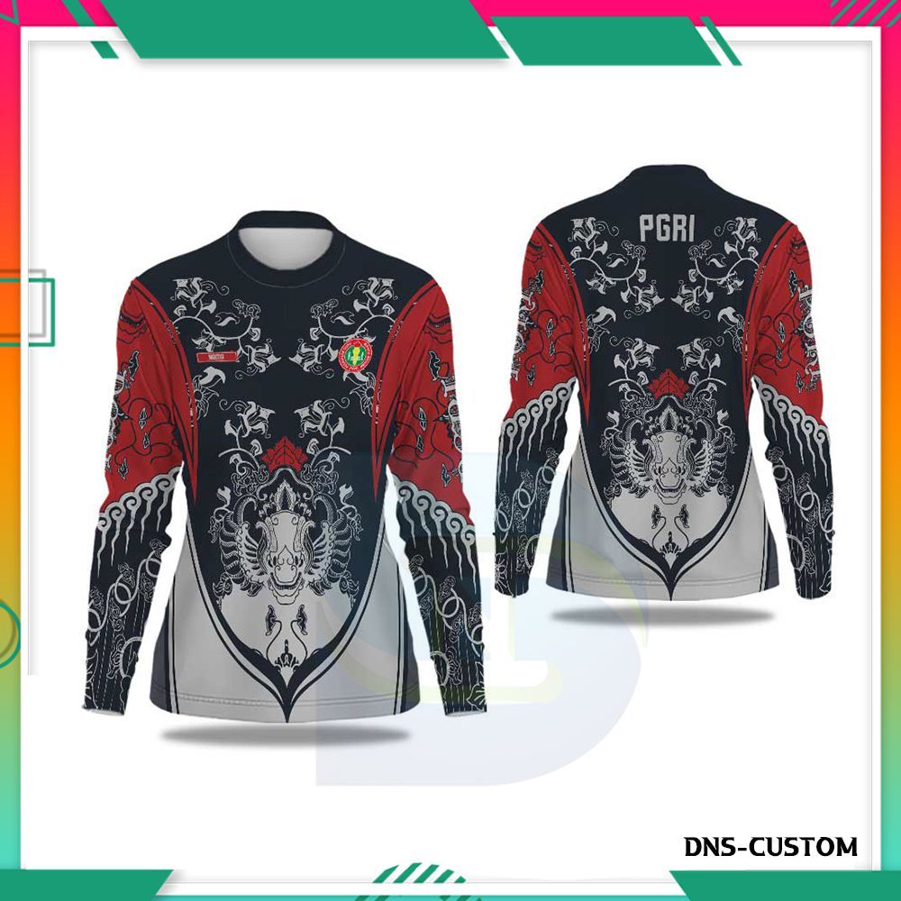 Seragam Guru PGRI Motif Batik Printing - Baju Batik Guru PGRI Lengan Panjang