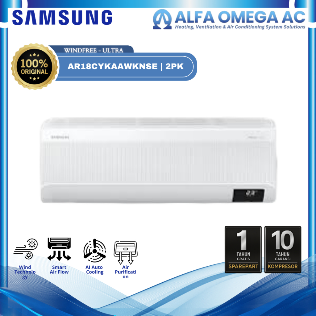 Samsung AC Wall Mounted Split WindFree Ultra with Air Purification 2 PK - AR18CYKAAWKNSE