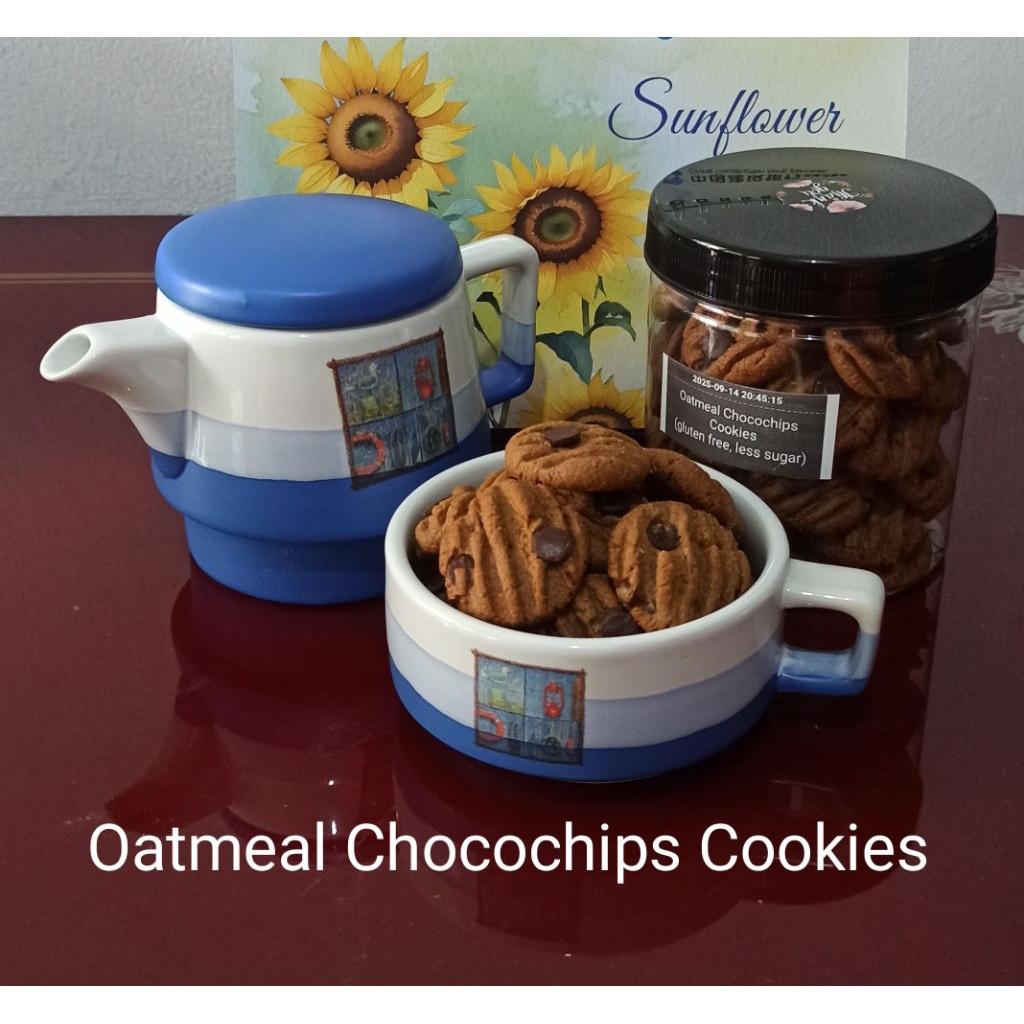 Oatmeal Chocochips Cookies, cookies gluten free, cookies sehat, cemilan sehat