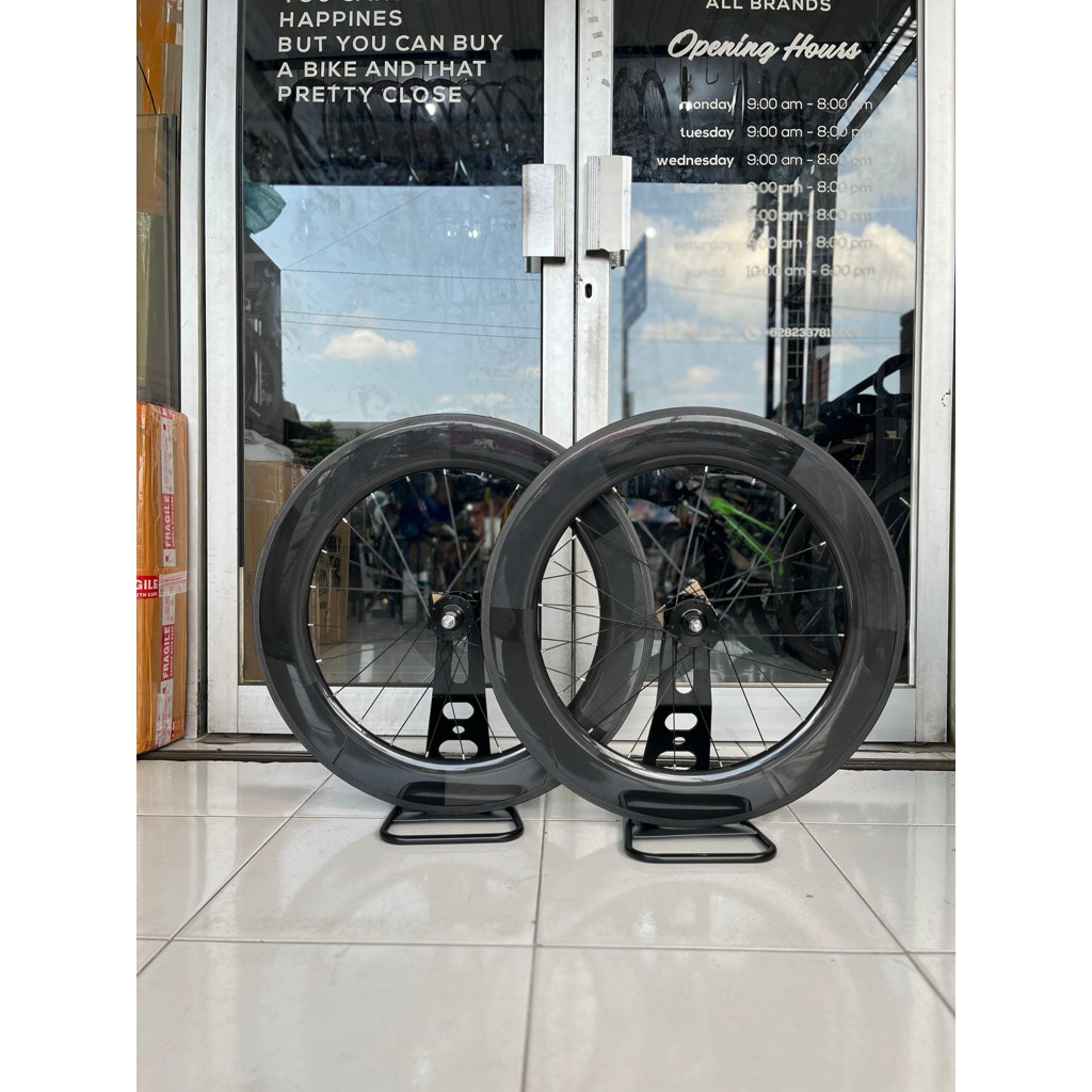 Wheelset Carbon 700c Wheelset Fixie Rimbrake Carbon Glossy 3K 700c 88mm