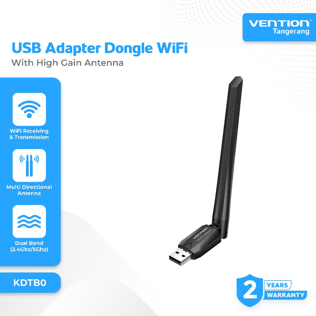 Vention Wireless USB Adapter Dongle WiFi Dual Band Antenna Network Adapter With High Gain Antenna Do