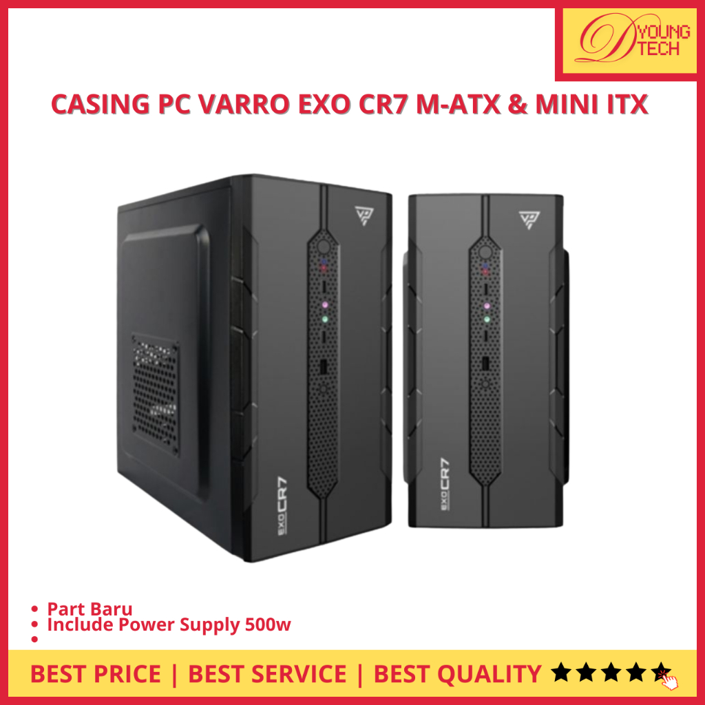 Casing PC VARRO Prime EXO SHIELD / CR7 / F17 Micro ATX Mini ITX + PSU 500W