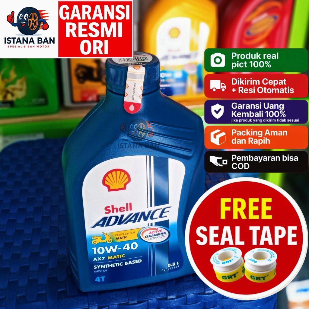 Oli Motor Matic SHELL BIRU Original 100% 10W 40 800l Garansi Resmi untuk motor matik