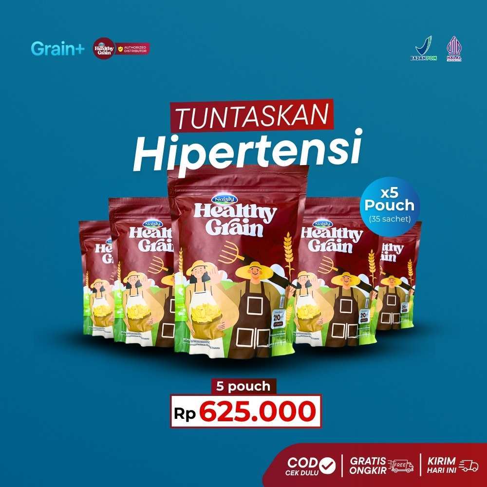 

Minuman Sehat Healthy Grain Multigrain Oat Untuk Atasi Hipertensi 5 Pouch