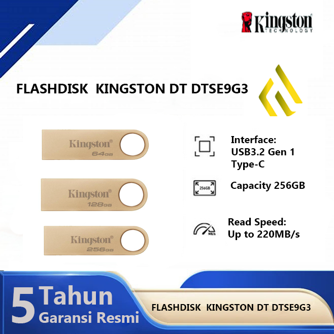 Flashdisk Kingston DT SE9G3 64GB 128GB 256GB 512GB  USB 3.2 Flash Drive