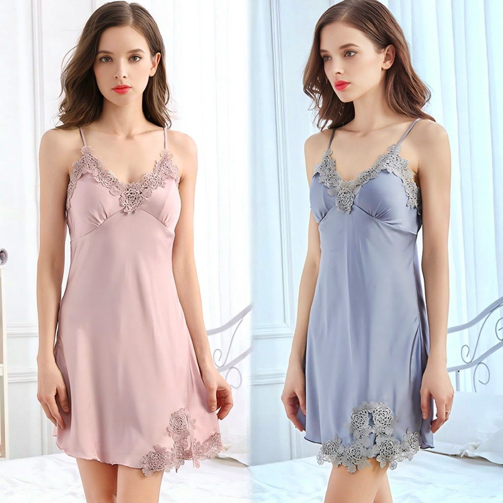 Lingerie sexy satin silk baju tidur sexy lingerie wanita / Baju tidur sexy satin / Sleepwear