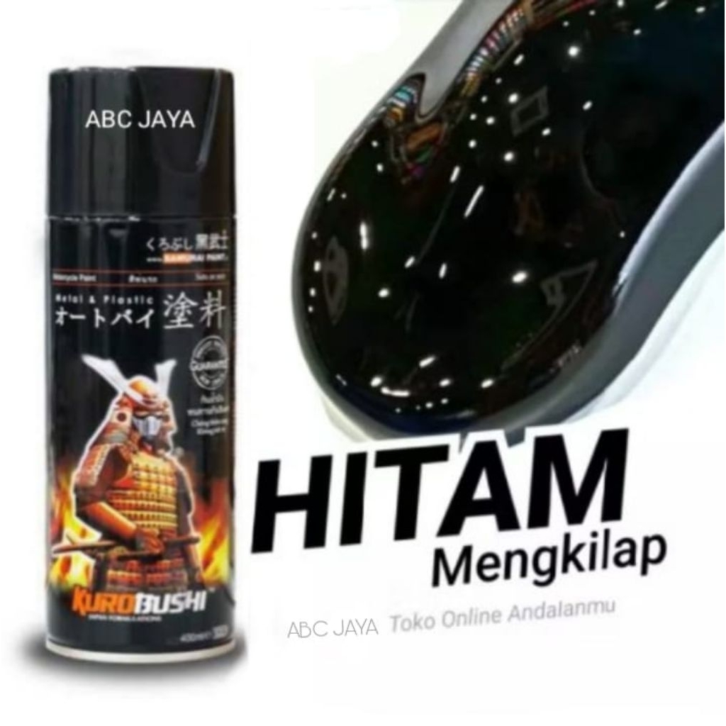 Cat Pilok Samurai Paint 109 Black Hitam 400ml Glossy Mengkilap Pilox Kendaraan Mobil Sepeda Motor