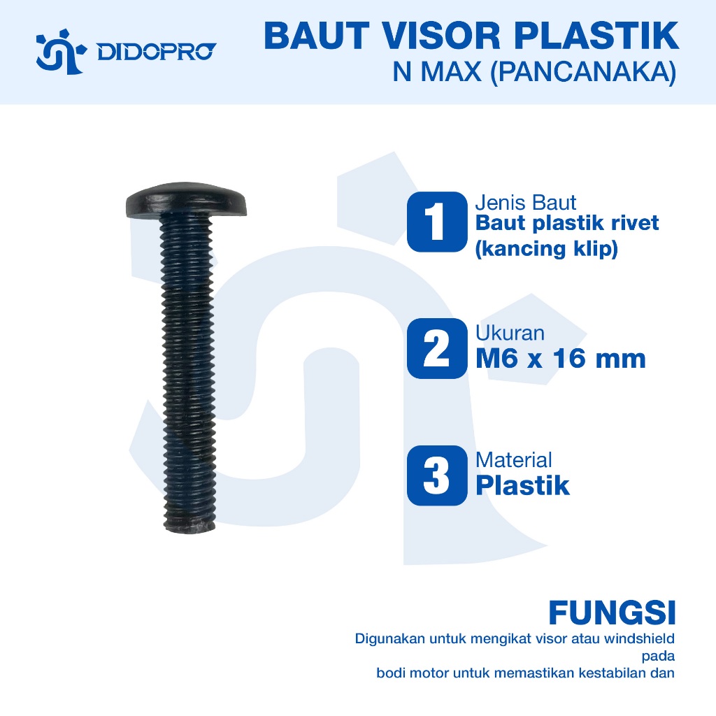 Baut Tameng / Baut Visor Windshield Yamaha Nmax Plastik