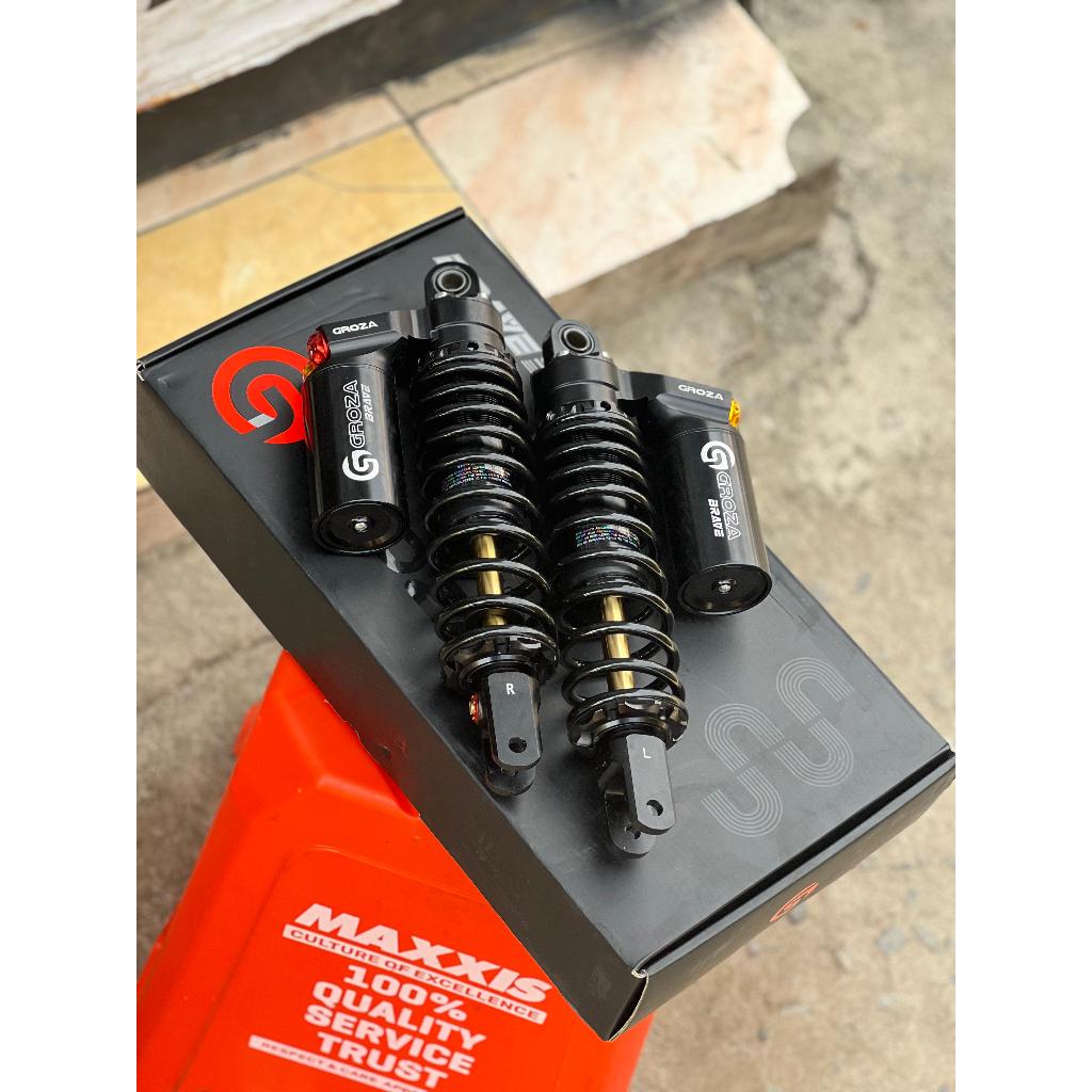 Groza Shockbreaker Groza Brave Series Tabung Atas 305mm Nmax New Aerox New Click Rebound Black Premi