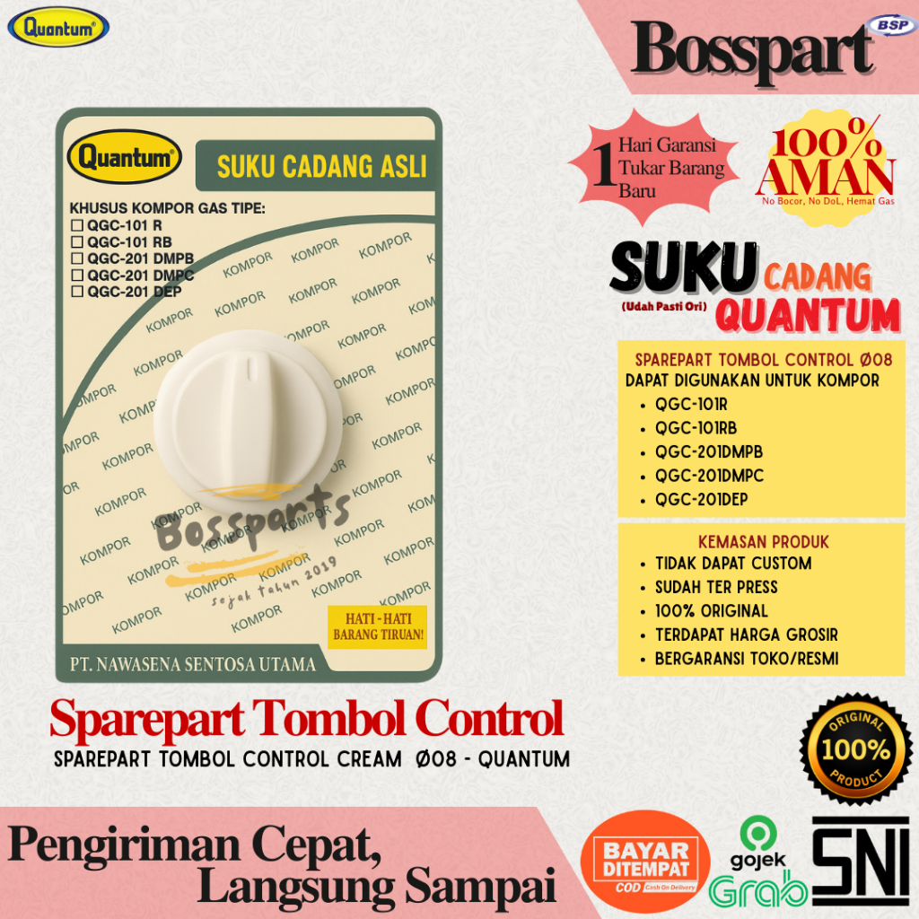 Quantum Sparepart Kompor Tombol Control Black / Knob Kompor Gas Quantum ORIGINAL