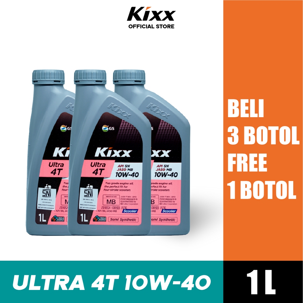 Buy 3 Get 1 Free - KIXX Oli Motor Scooter Ultra 4T SN JASO 10W-40