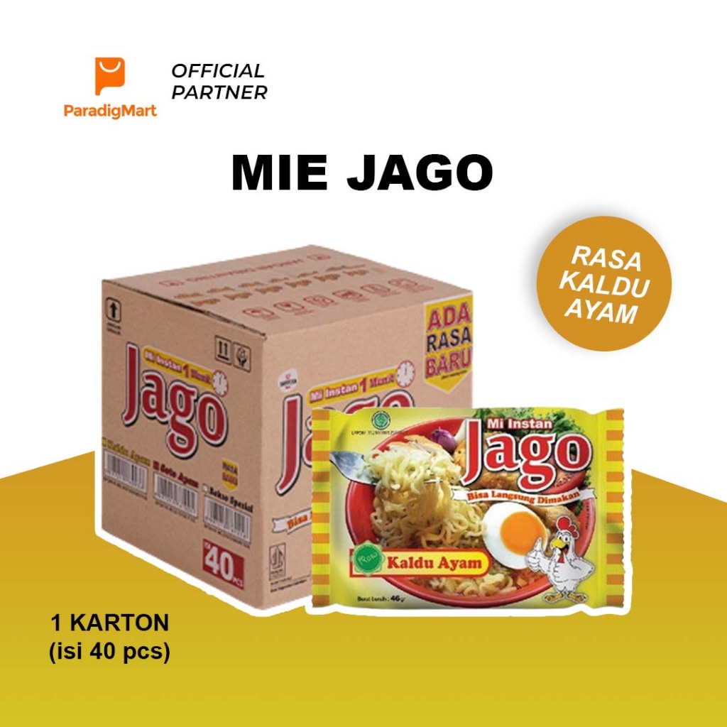 

[1 DUS isi 40pcs] MIE JAGO Kaldu Ayam - Mie Instant Viral Rasa Kaldu Ayam Enak dan Praktis