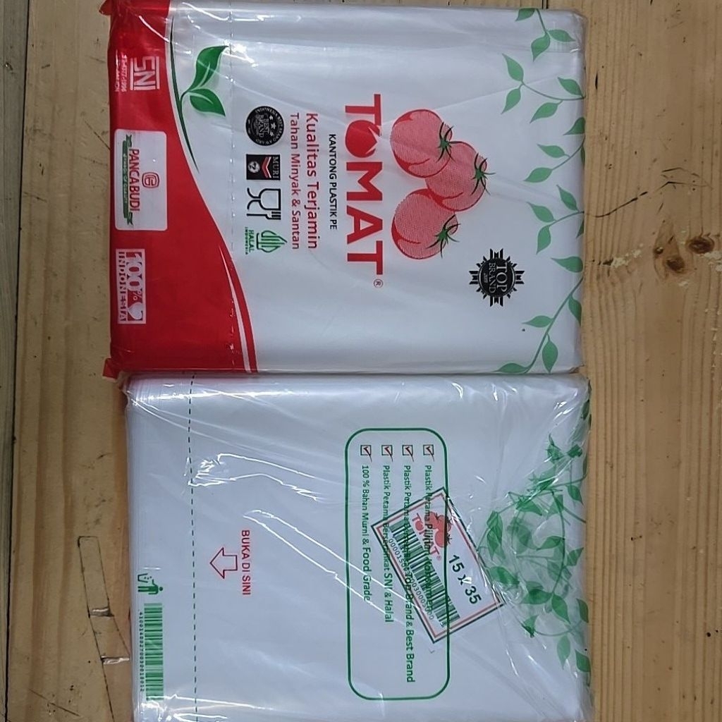 Plastik PE merk Tomat ukuran 15x35