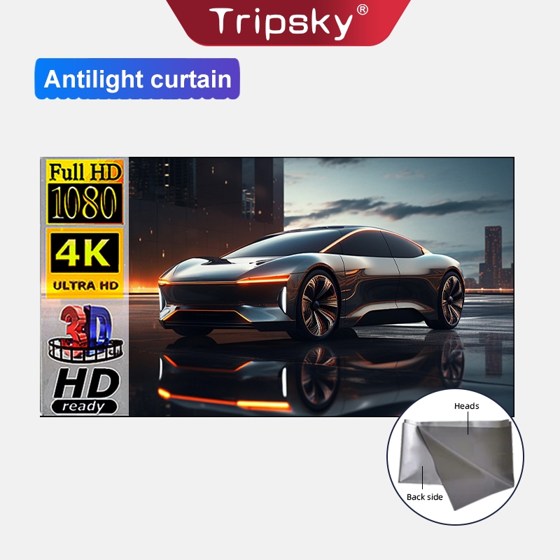 Tripsky Layar Proyektor Dinding Screen 72/100inch Kain Layar Proyektor