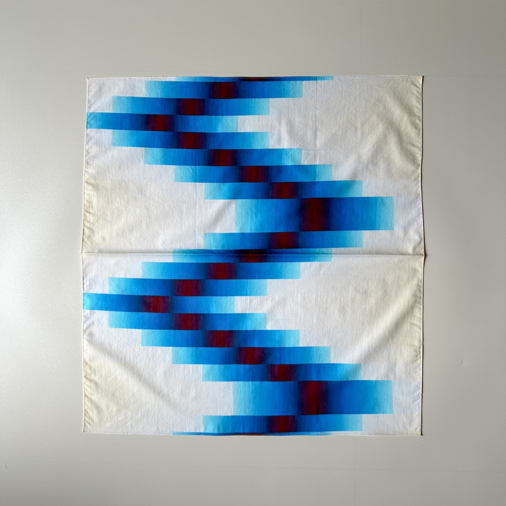 Bandana Scarf Slayer Motif Ombre Maroon & Sky Blue 100% Cotton