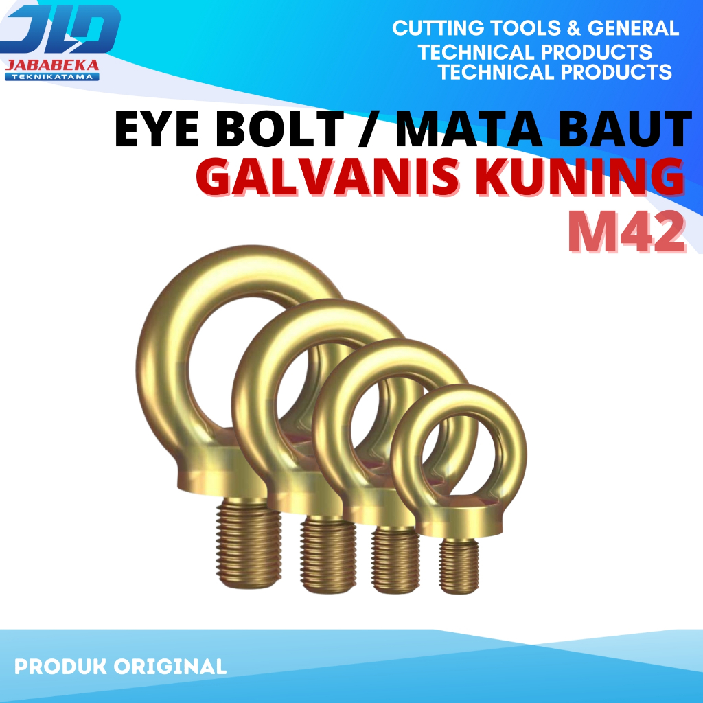 Eyebolt Kuning M42 Mata Baut 42 mm Lifting Eye Bolts Galvanised Kuning