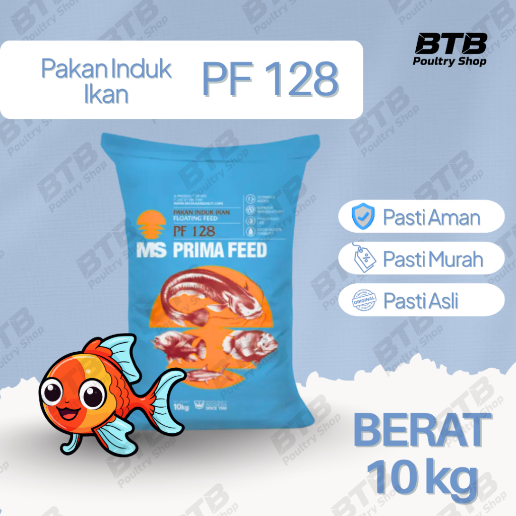 Prima Feed PF128 Pakan Indukan Ikan Pelet Indukan Ikan 1 Sak 10Kg