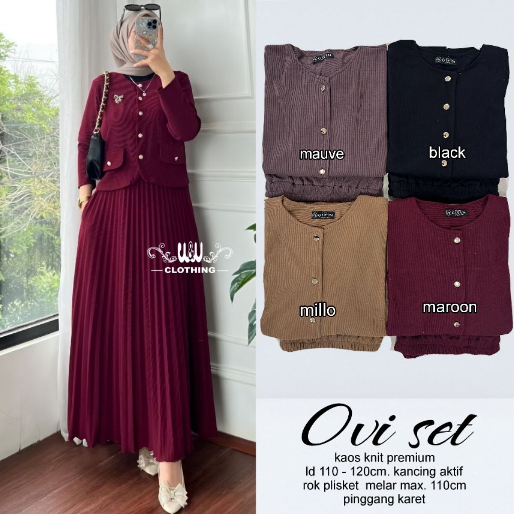 ONE SET KNIT • SETELAN ROK KAOS KNIT LD 110-120
