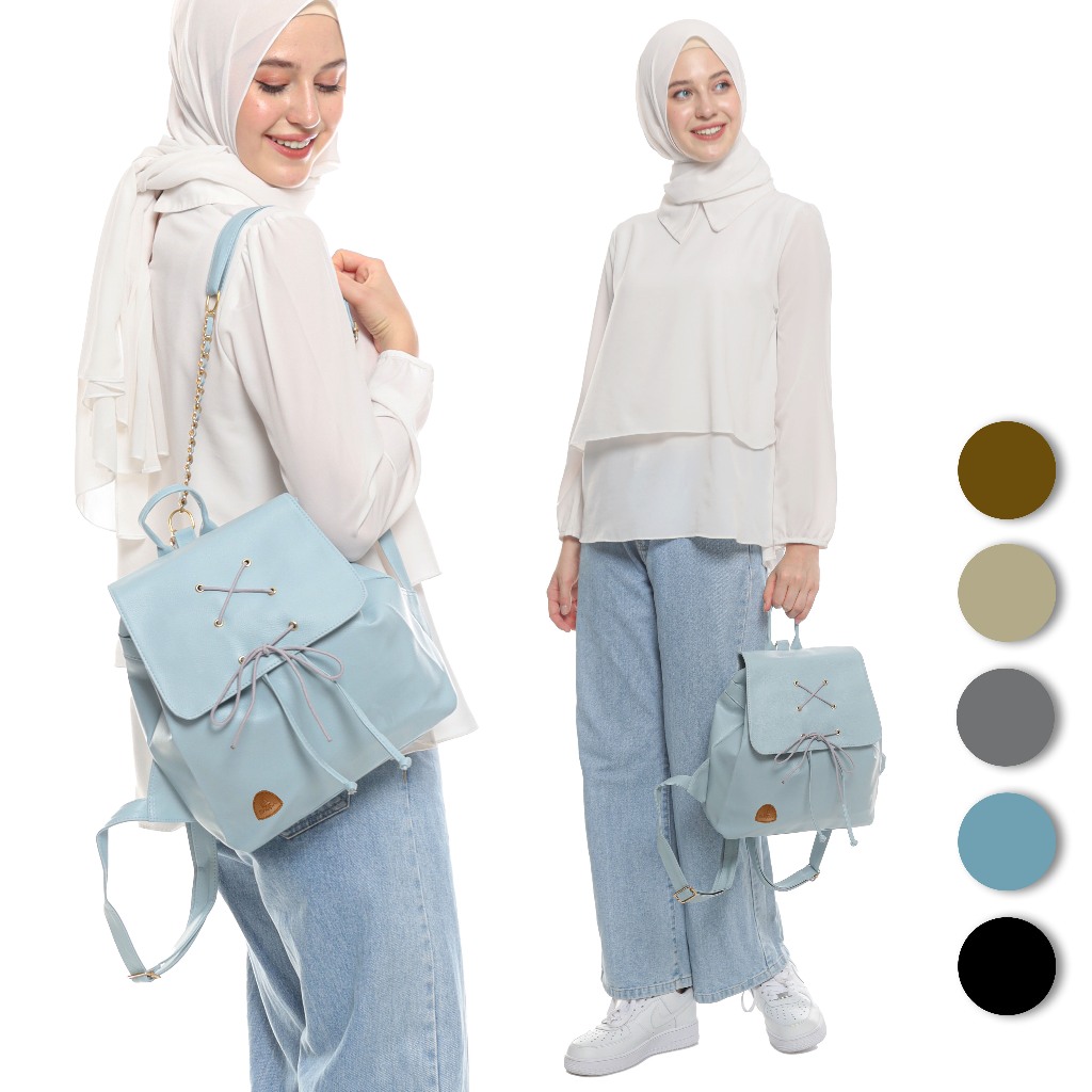 DAQILA Tas Wanita Ransel Kulit Traveling Santai