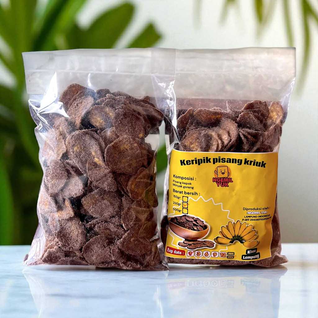 KERIPIK PISANG RASA COKLAT 500 GRAM / KERIPIK PISANG COKLAT LAMPUNG