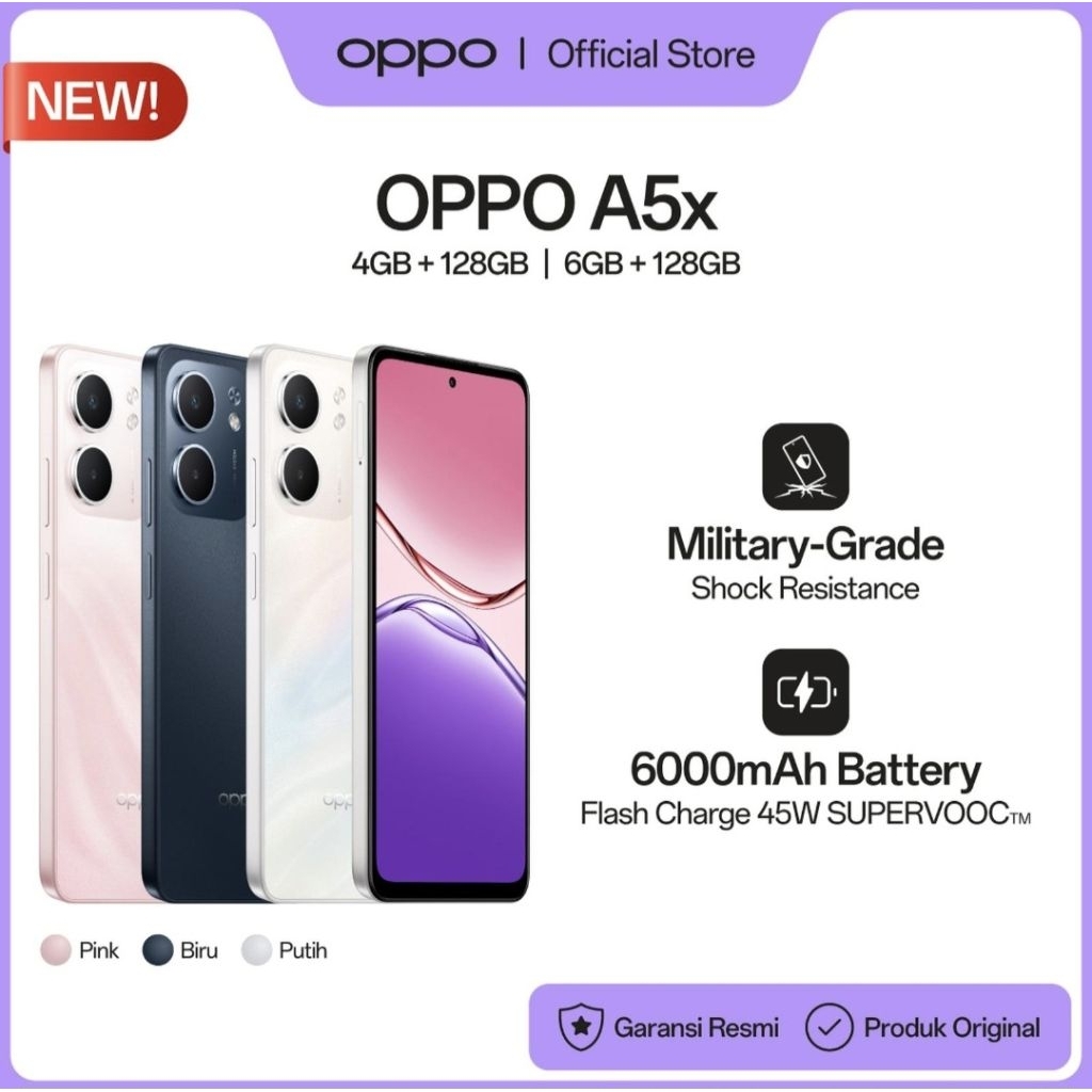 OPPO A5x Ram [4/64-6/128]Gb Garansi Resmi Oppo Indonesia