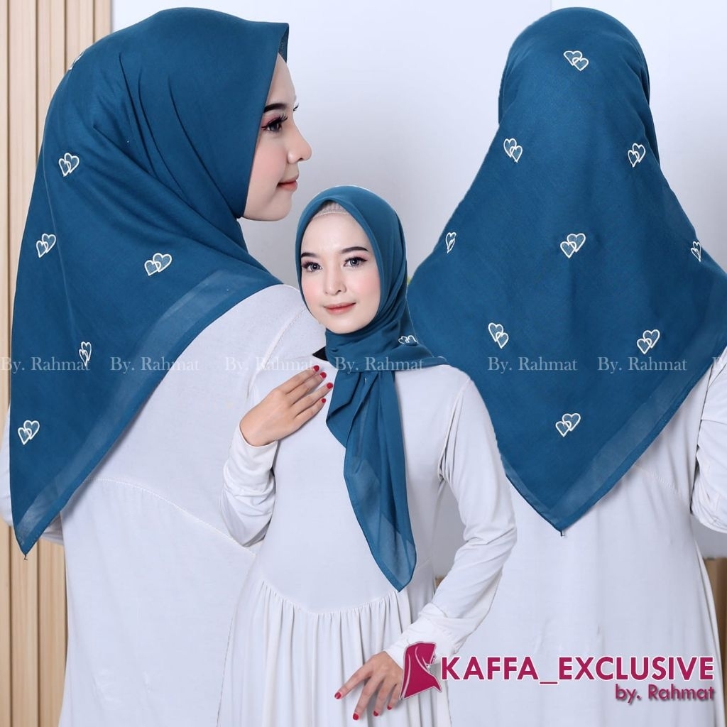 segi empat Paris jadul varisha bordir love//kerudung segi empat Paris bordir love