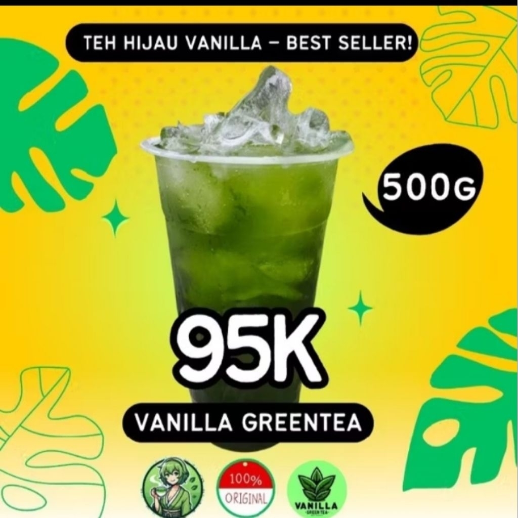 Teh hijau vanilla(Teh hijau Thailand untuk jualan es teh hijau 500gram)