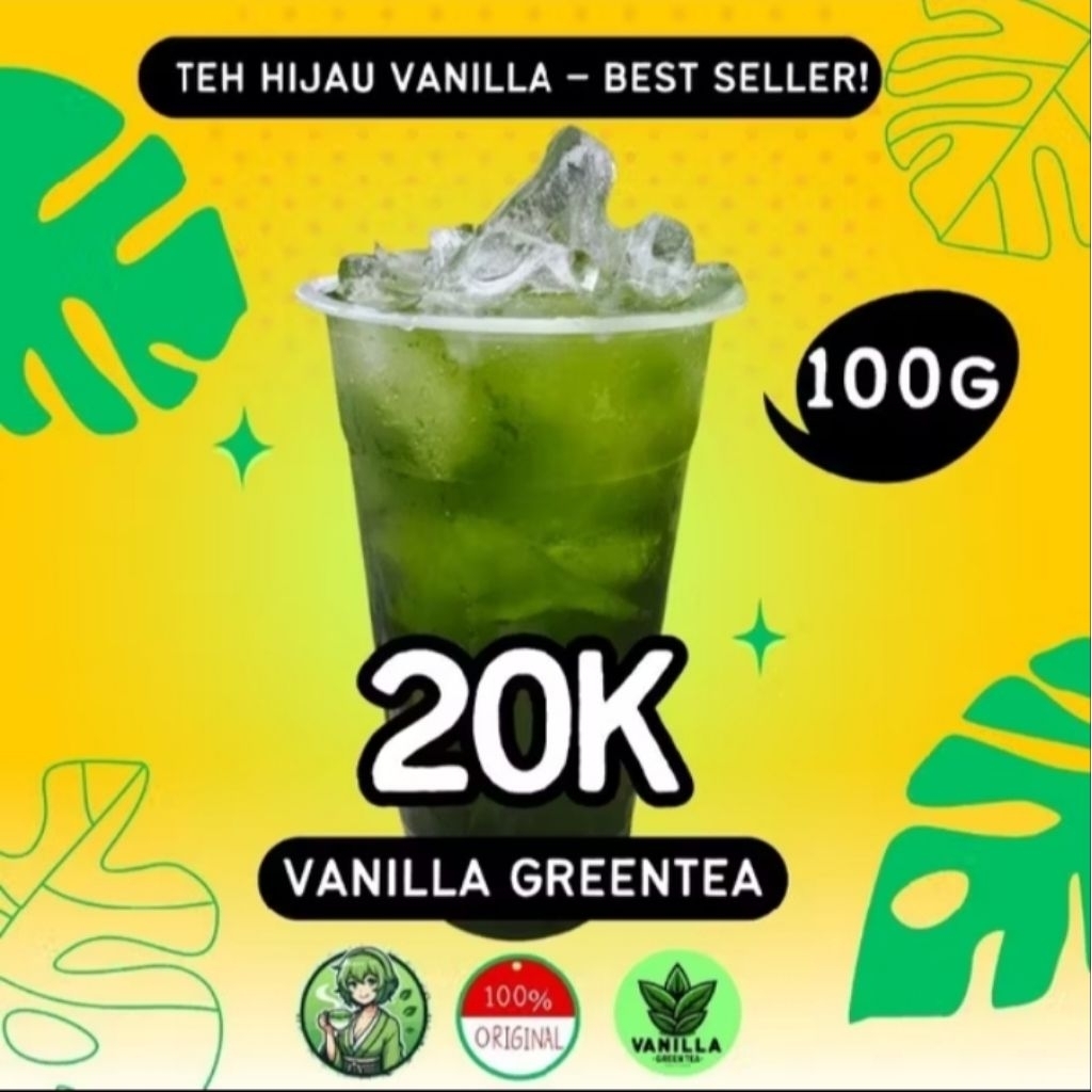 Teh hijau vanilla( Teh hijau Thailand untuk jualan es teh hijau 100gr)