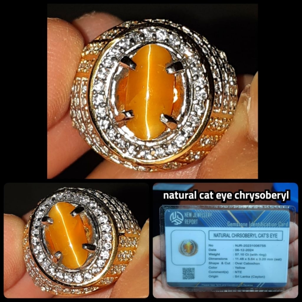 CINCIN BATU CAT EYE CEYLON CHRYSOBERYL HQ