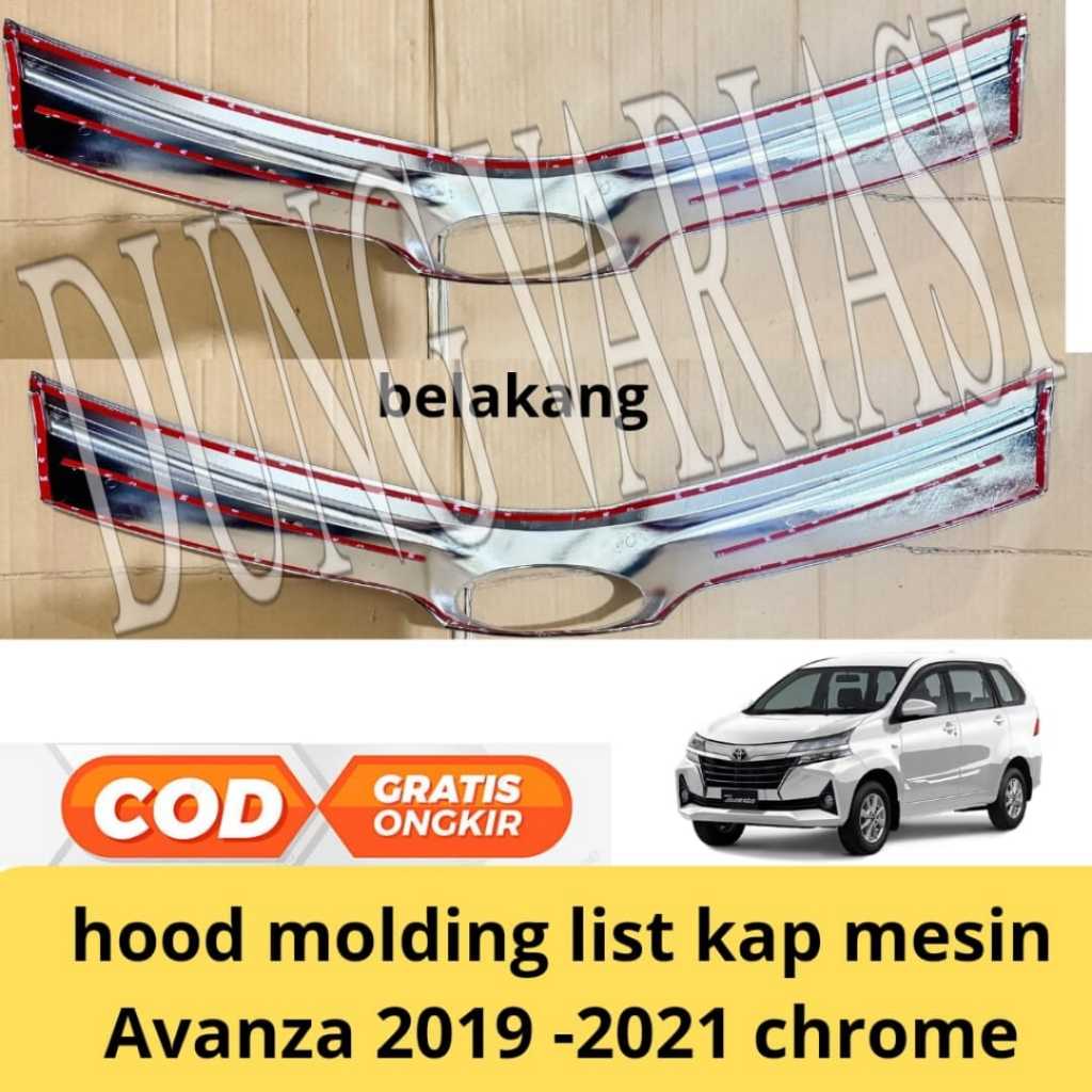 Hood molding List kap Mesin Avanza Xenia Veloz 2019 2020 2021 Chrome