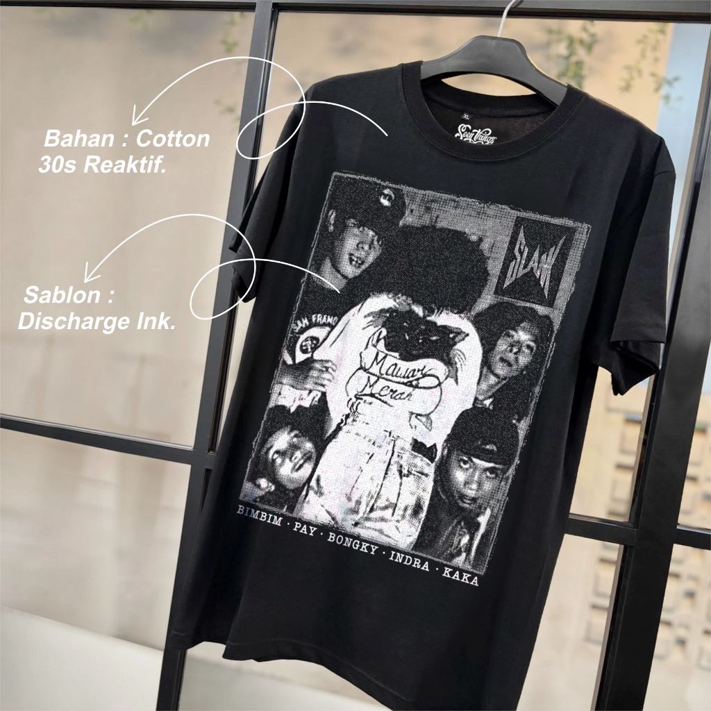 KAOS SLANK JADUL - KAOS SLANK MAWAR MERAH - SABLON DISCHARGE