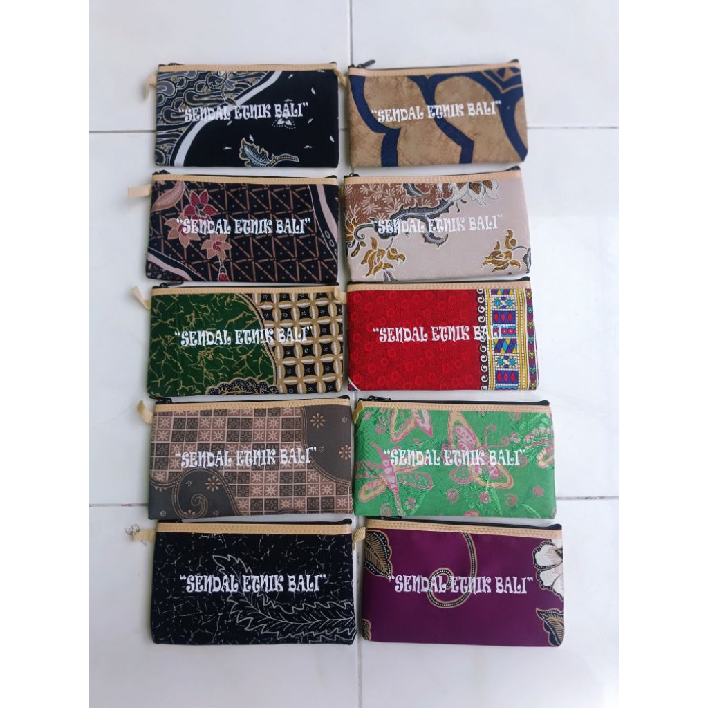 dompet sendal etnik bali/dompet batik/dompet resleting/oleh2 khas bali