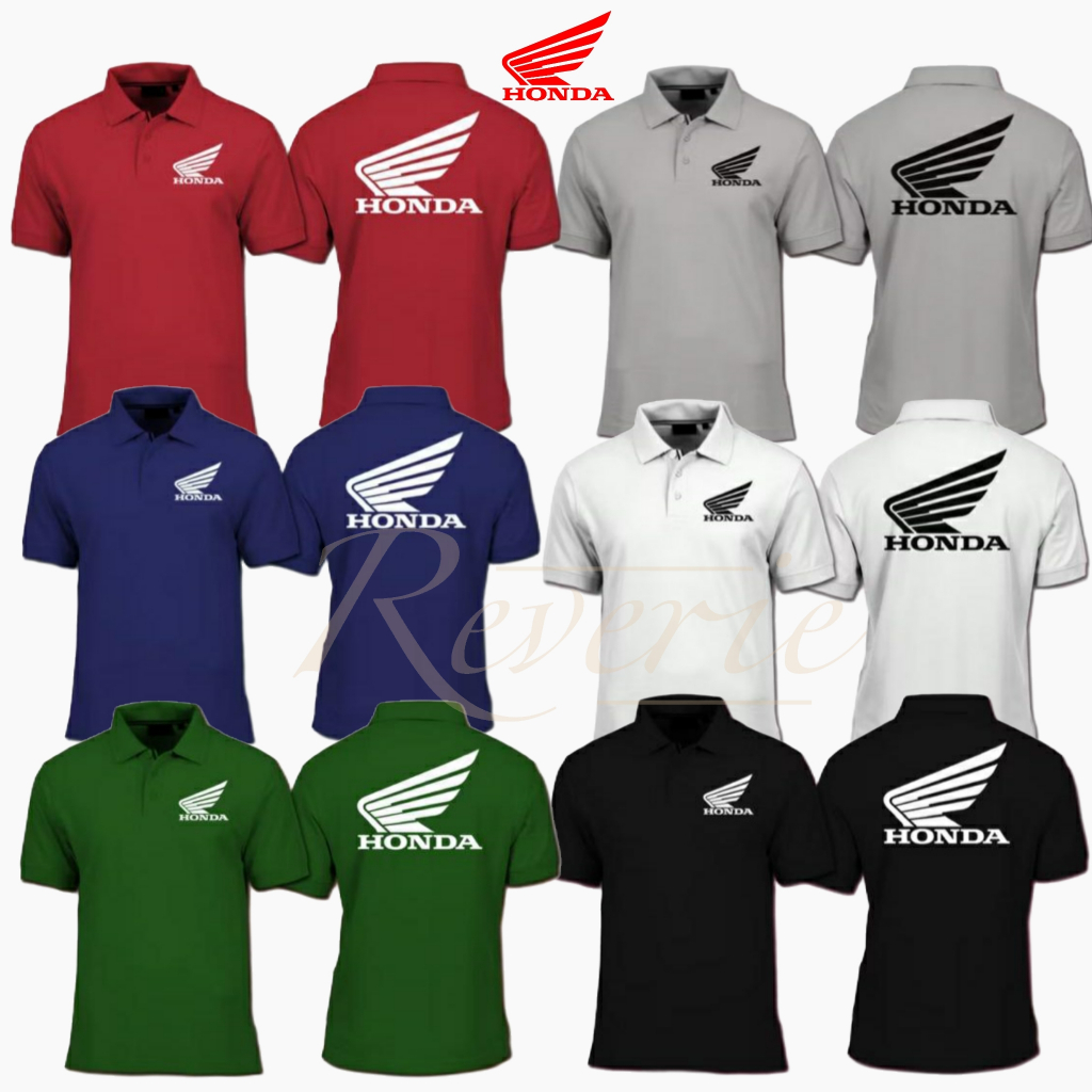 BAJU KERAH SERAGAM POLOSHIRT HONDA AHM AHAS KANTOR SALES MARKETING EVENT UNISEX GRATIS NAMA