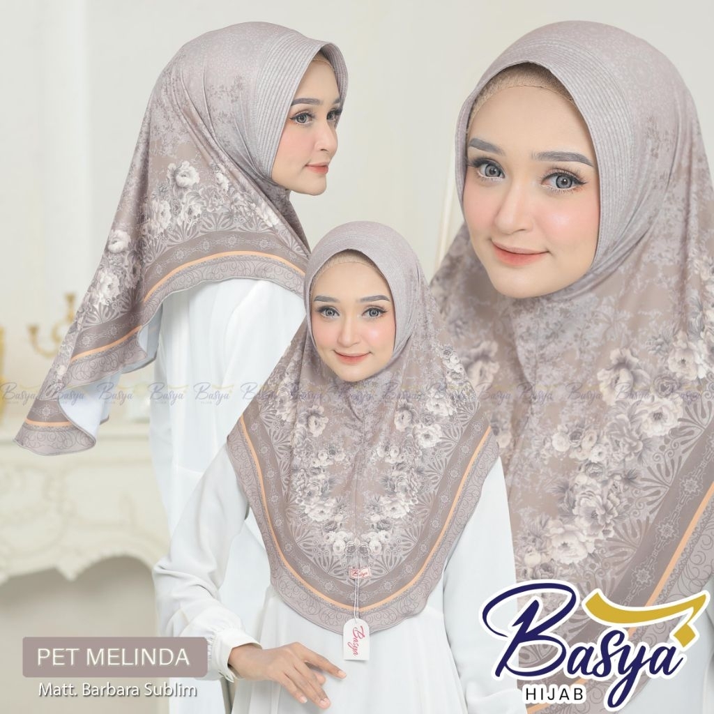 (BASYA) MELINDA PET SUBLIM•hijab instan pet motif sublim•kerudung bergo instan•hijab daily•jilbab in