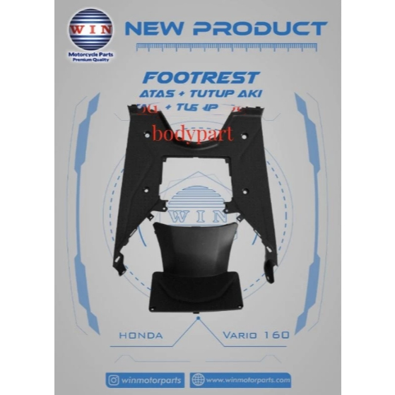 pijakan kaki atas+tutup aki vario 160/footrest atas+tutup aki vario 160/win
