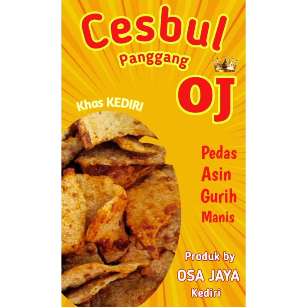 PRODUSEN CESBUL Panggang camilan khas Kediri, jajan lebaran, jajan pedas gurih nikmat, jajan kekinia