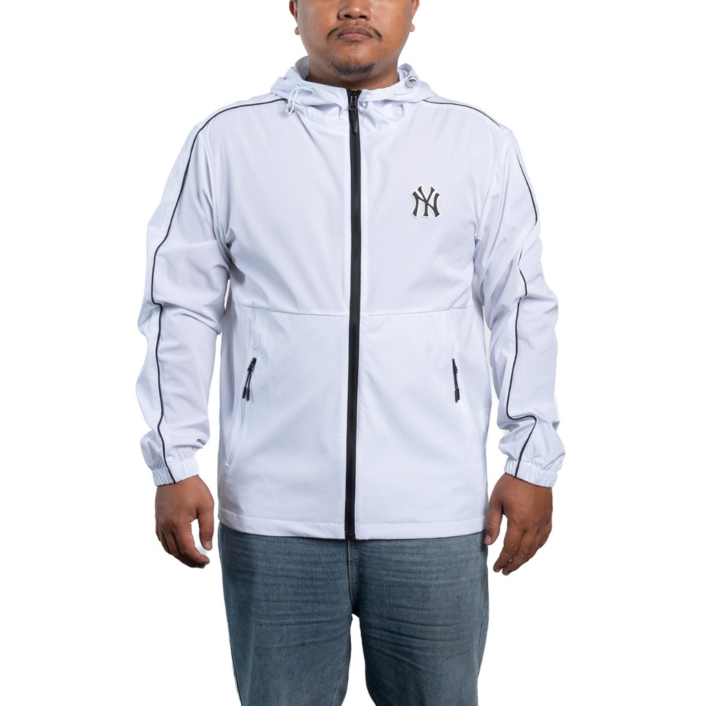 Jaket Mlb Sportive Varsity Piping Windbreaker New York Yankees White