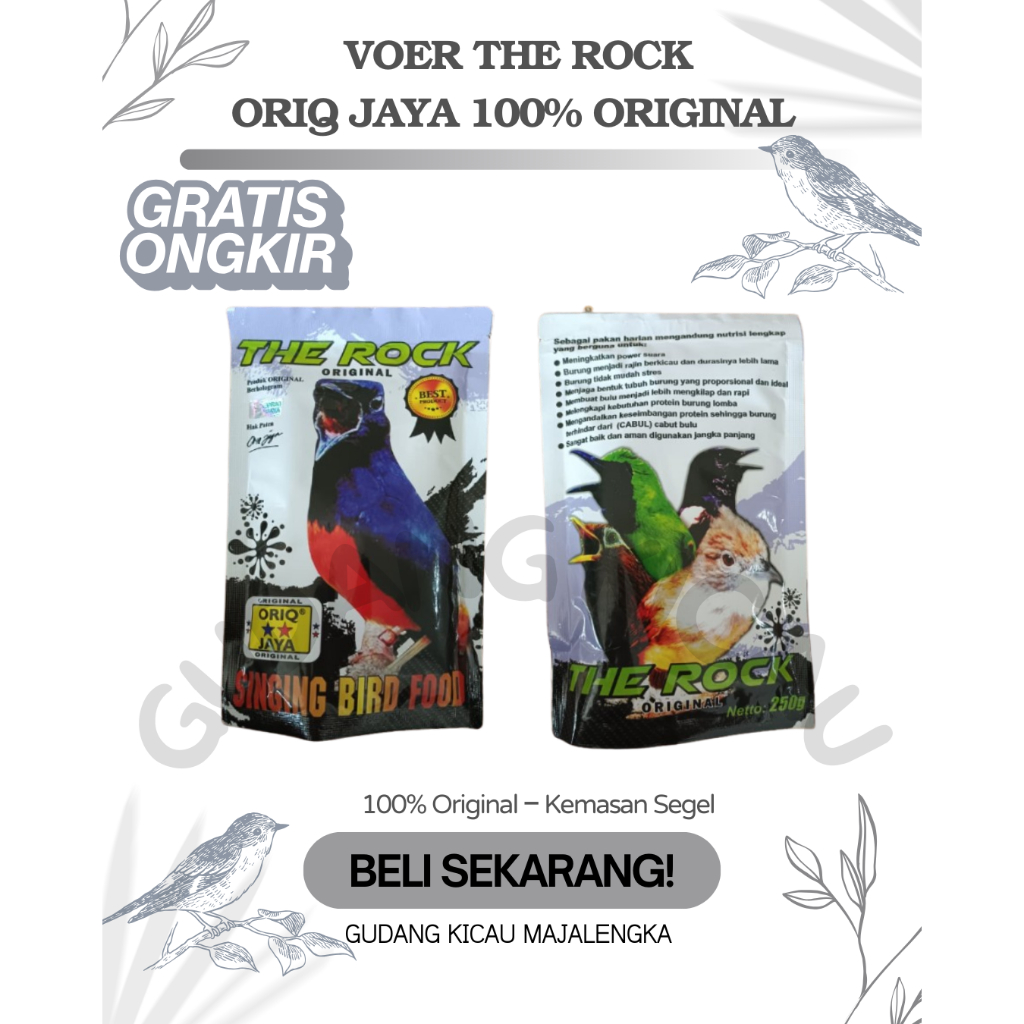 VOER THE ROCK ORIQ JAYA 100% ORIGINAL-PAKAN BURUNG MURAI KACER SEHAT - GUDANG KICAU