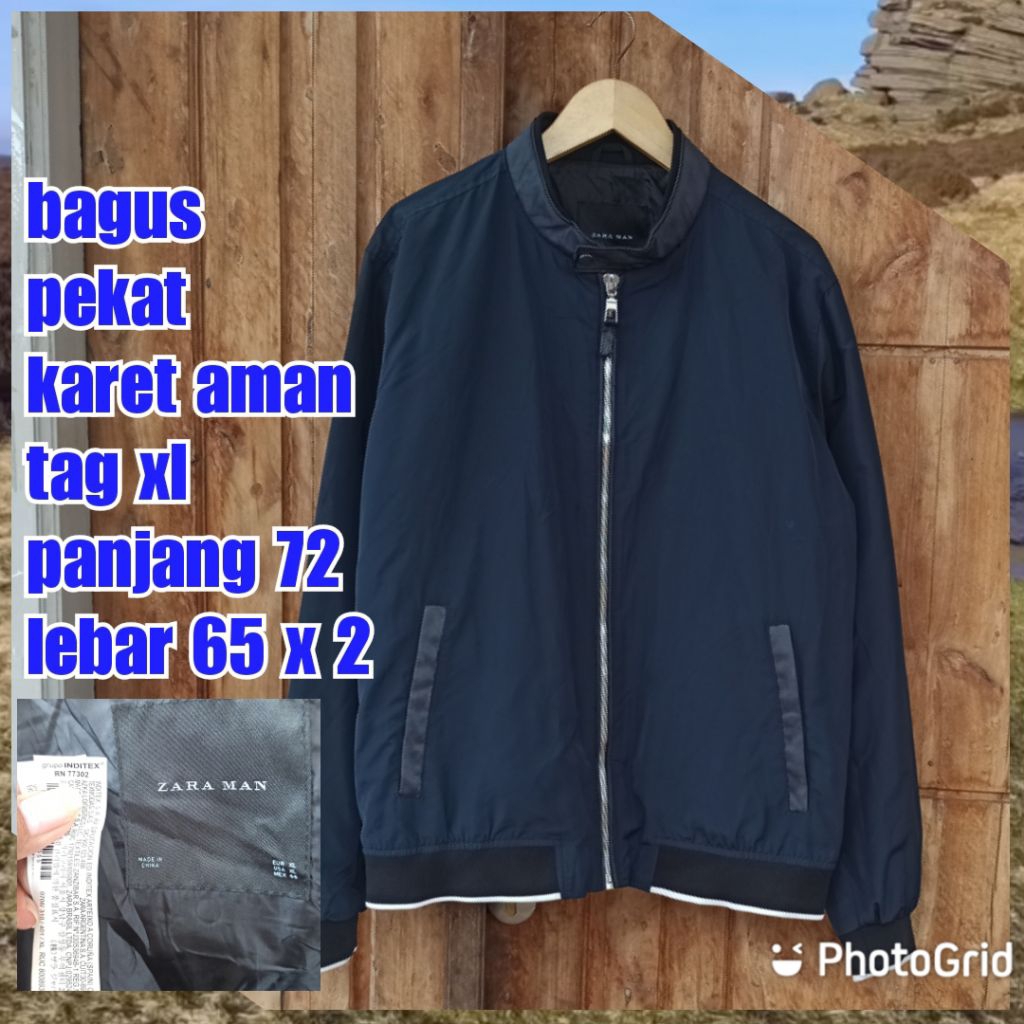 jaket work kerja casual bomber Harrington zara man besar jumbo