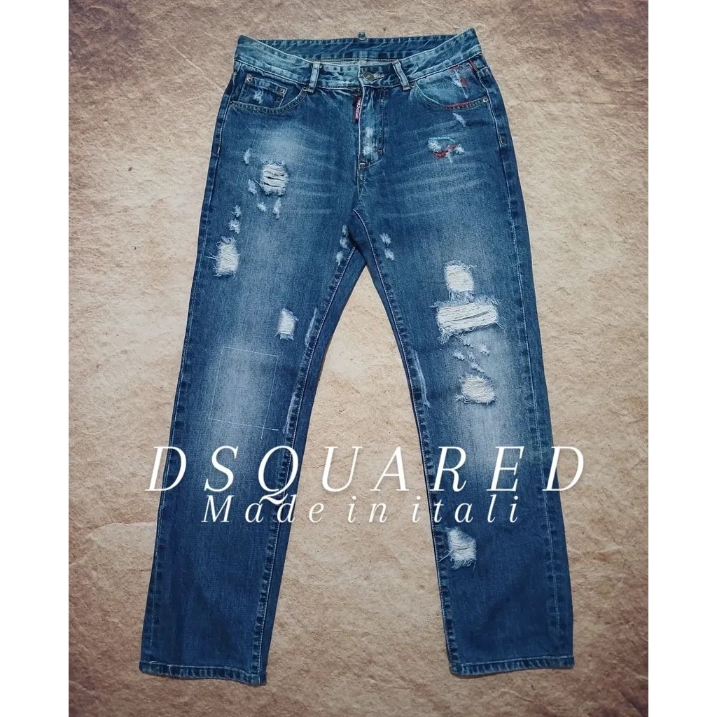 Jeans riped pria keren DSQUARED recomend second/bekas/preloved