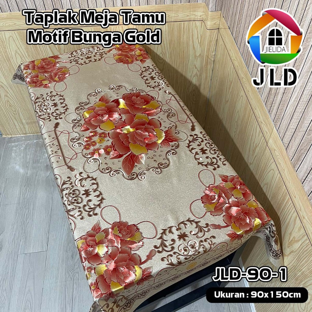 JieLiDa Taplak Meja Tamu Model Flower Cantik Premium Ukuran 90x150cm Motif Bunga Teropis