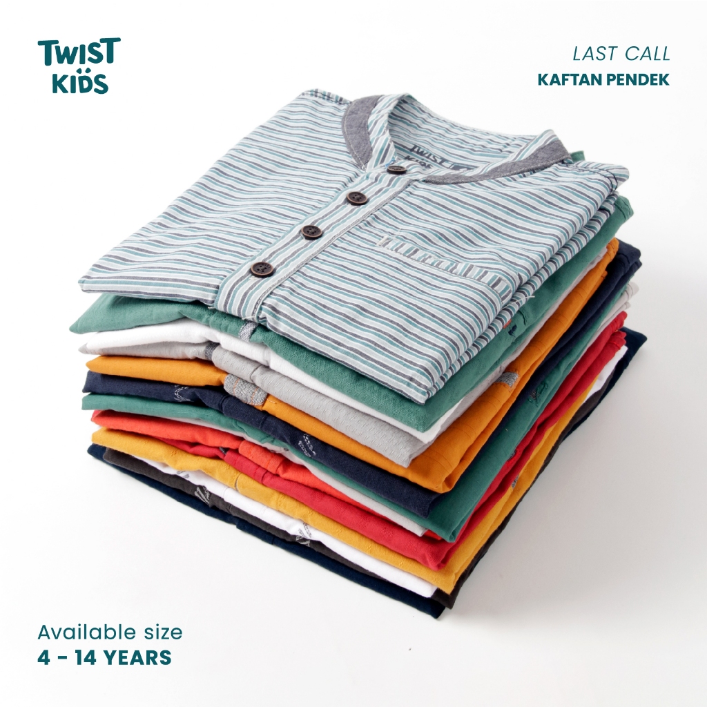 Twist Kids - LAST CALL Kemeja Koko Warna Model Random Lengan Pendek Anak Laki-Laki