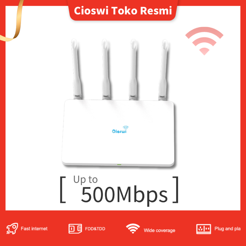 Cioswi Router 4G Rumah 500Mbps, WiFi Super Cepat + Modem Kuota Tak Terbatas modem wifi