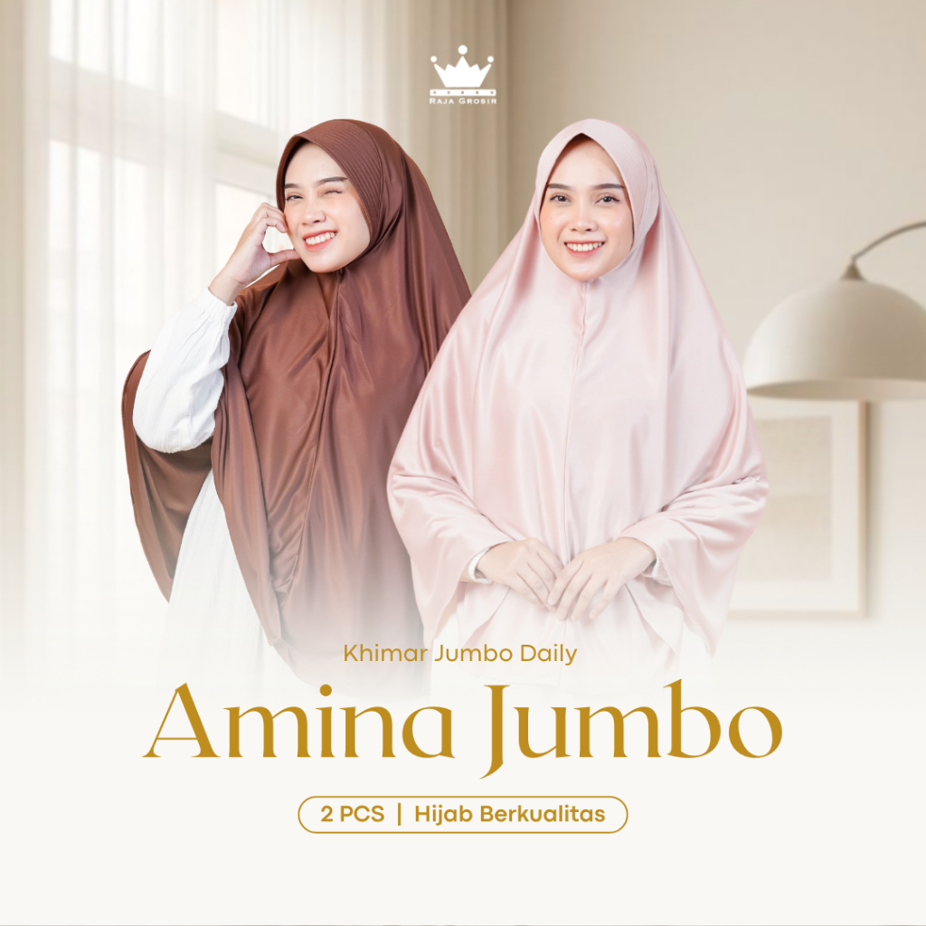 Khimar Jumbo Instan Coffee | Hijab Muslimah Jumbo Jahit Kelim Pet Antem Adem Rajagrosir01