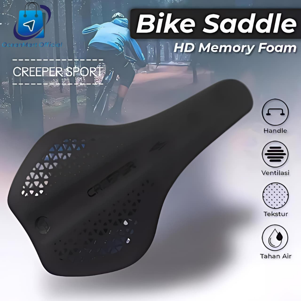 Sadel Sepeda CREEPER Sport Empuk Nyaman Jok Saddle MTB Road Bike Folding Statis Lampu Belakang