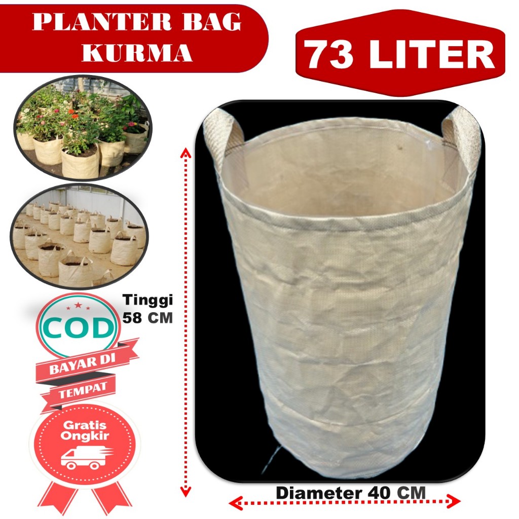 Planter Bag Kediri 73 Liter Cream - Planter Bag Coklat - Planter Bag 73 Liter Tall - Planter Bag Tal